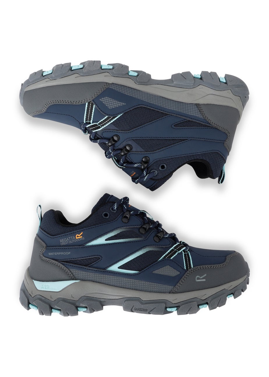 Regatta Navy Aruba Blue Holcombe Low III Waterproof Breathable Isotex Walking Shoes