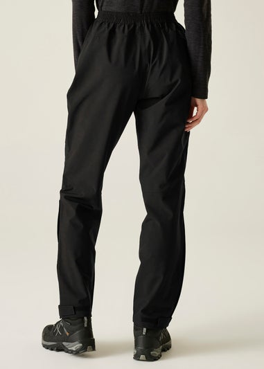 Regatta Black Highton Waterproof Breathable Isotex Stretch Overtrousers