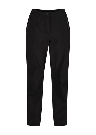 Regatta Black Highton Waterproof Breathable Isotex Stretch Overtrousers
