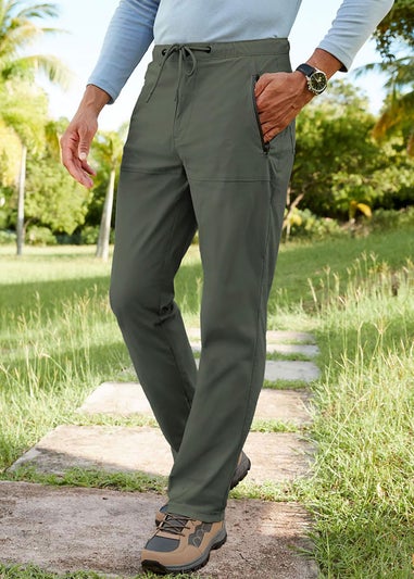 Cotton Traders Forest Green Quick Dry Stretch Leisure Trousers