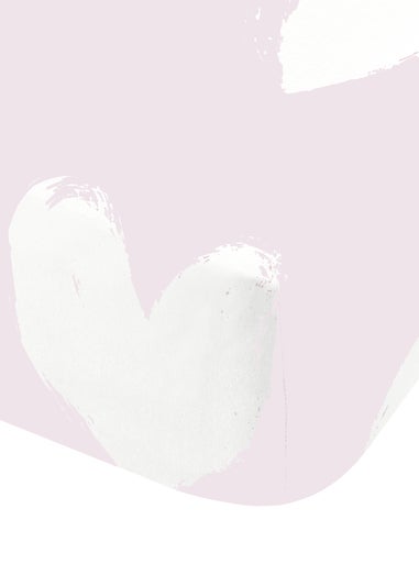 Catherine Lansfield Brushed Cotton Hearts Pink White Fitted Sheet