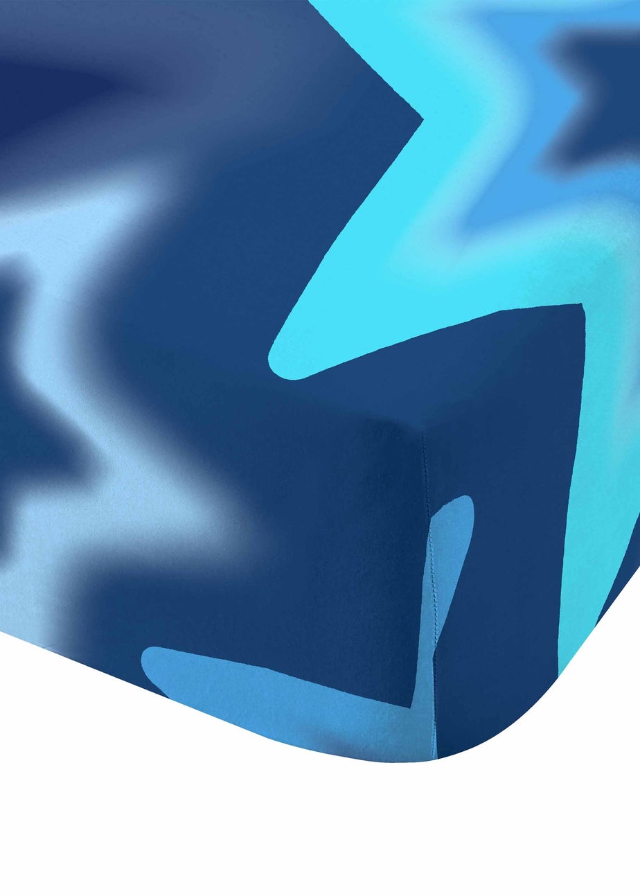 Catherine Lansfield Ombre Stars Bright Blue Fitted Sheet