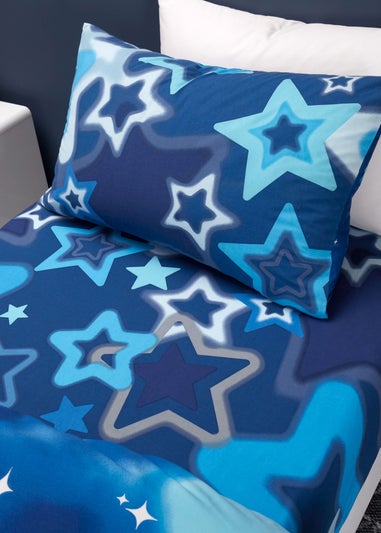 Catherine Lansfield Ombre Stars Bright Blue Fitted Sheet