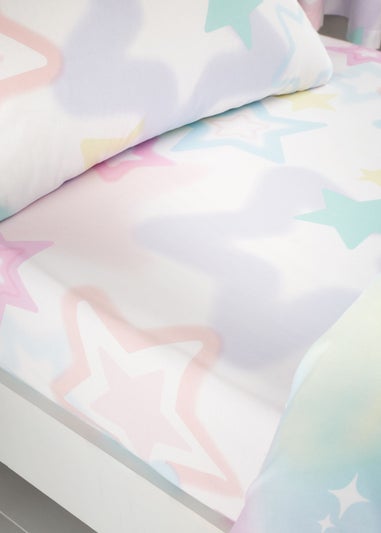Catherine Lansfield Ombre Stars White Pastel Fitted Sheet