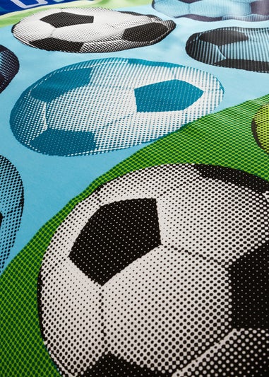 Catherine Lansfield Football Reversible Duvet Cover Set Blue