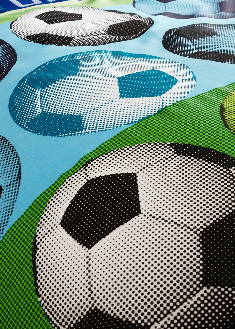 Catherine Lansfield Football Reversible Duvet Cover Set Blue