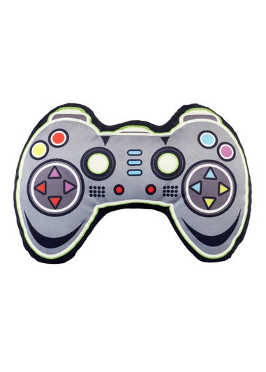 Catherine Lansfield Game Over Glow in the Dark Grey Fleece 3D Shaped Cushion