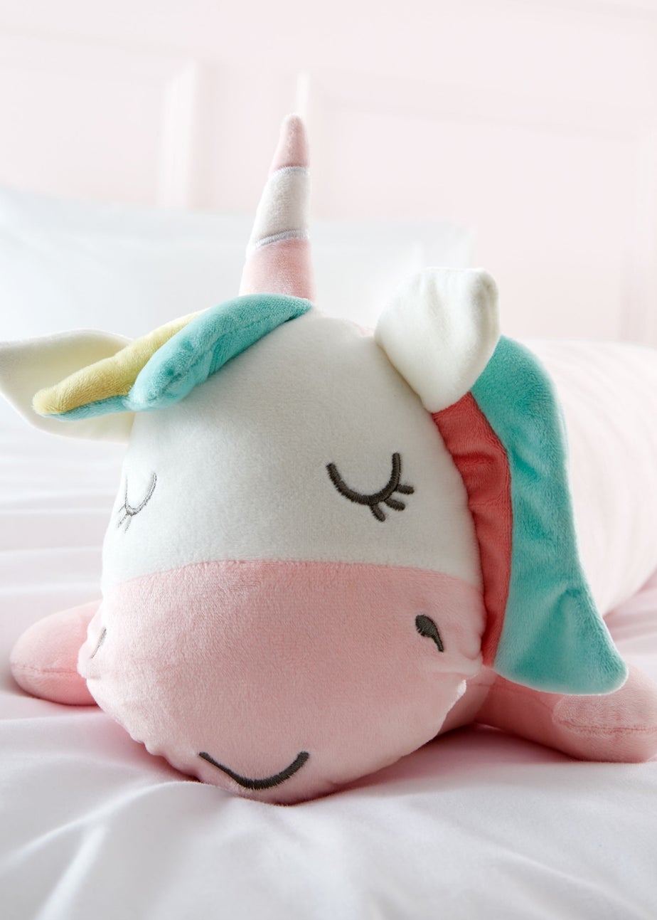 Catherine Lansfield Pink Cuddle Friends Unicorn 3D Cushion (90x15cm)