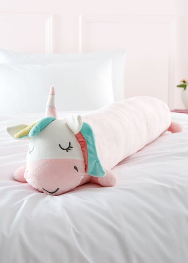 Catherine Lansfield Pink Cuddle Friends Unicorn 3D Cushion (90x15cm)