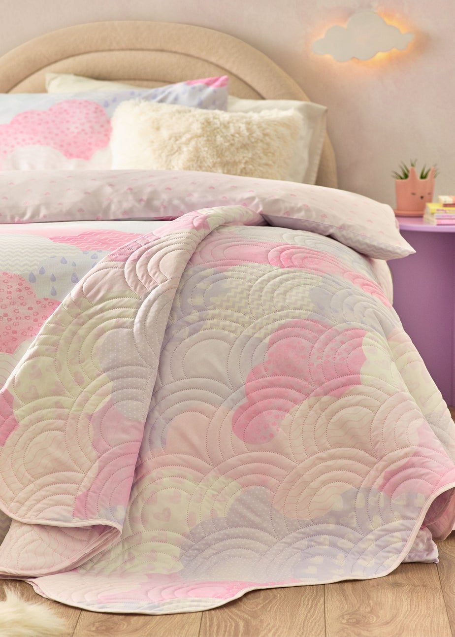 Catherine Lansfield Kids Soft Cloud Pink Pastel Bedspread (150x200cm)