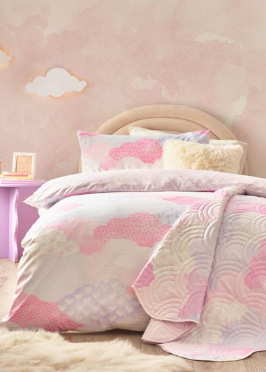 Catherine Lansfield Kids Soft Cloud Pink Pastel Bedspread (150x200cm)