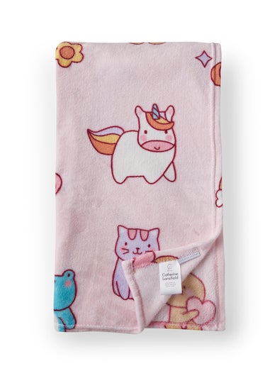 Catherine Lansfield Kids Pink Forever Together Cosy Fleece Blanket Throw
