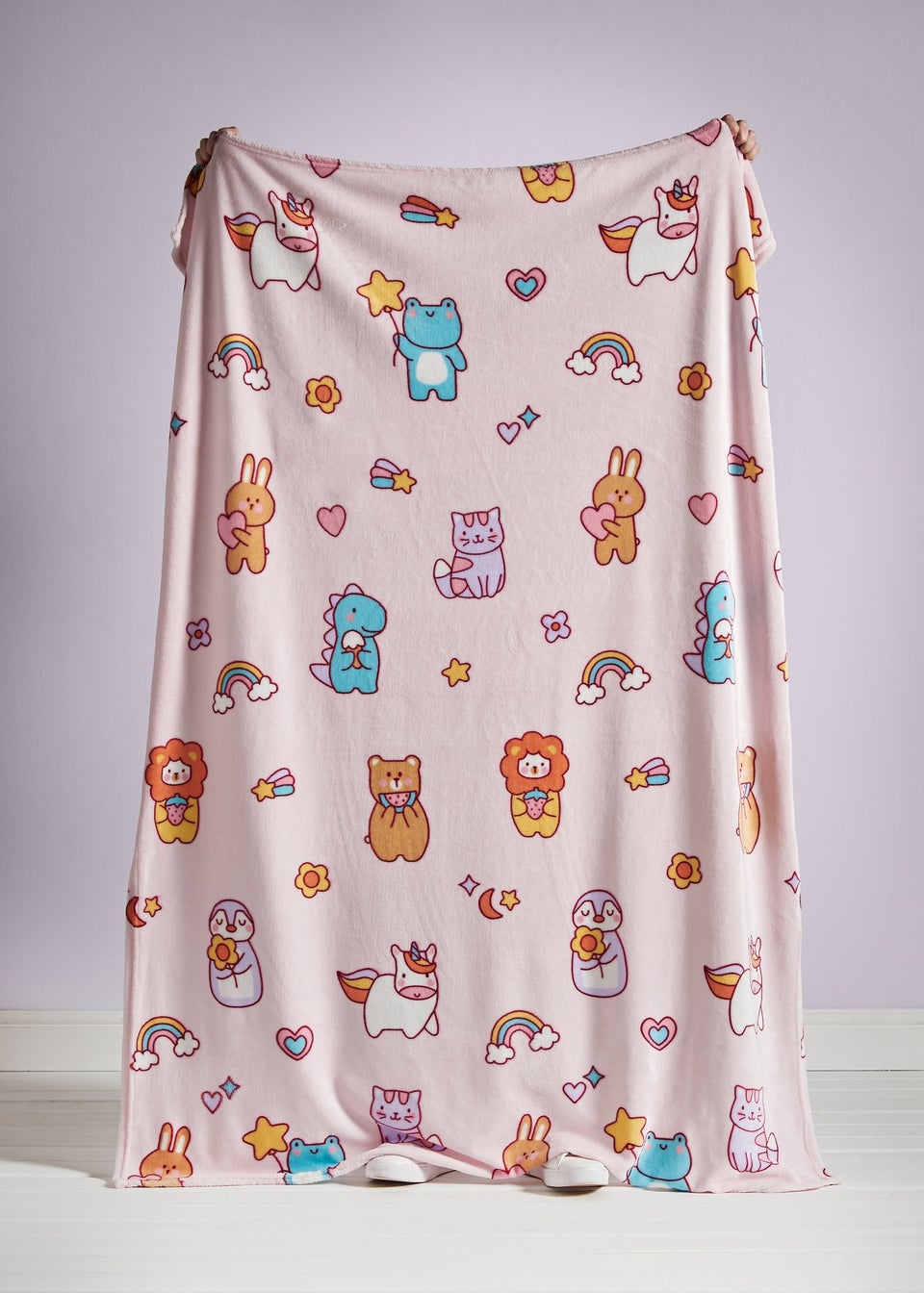 Catherine Lansfield Kids Pink Forever Together Cosy Fleece Blanket Throw