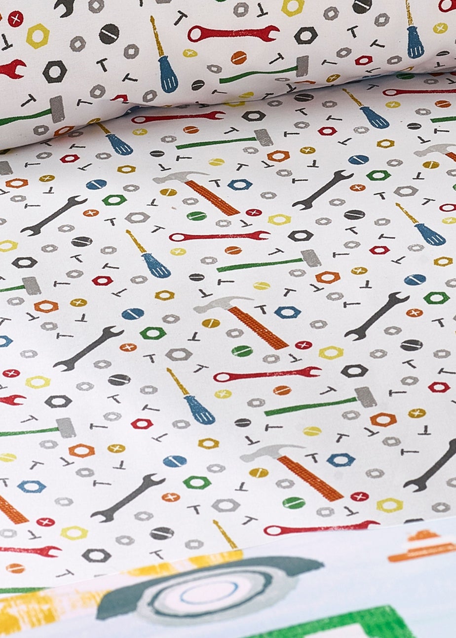 Catherine Lansfield Kids Blue Digger Dreams Fitted Sheet