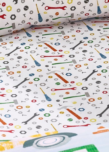 Catherine Lansfield Kids Blue Digger Dreams Fitted Sheet