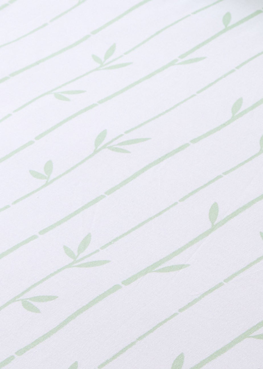 Catherine Lansfield Kids Panda Paws White Green Fitted Sheet