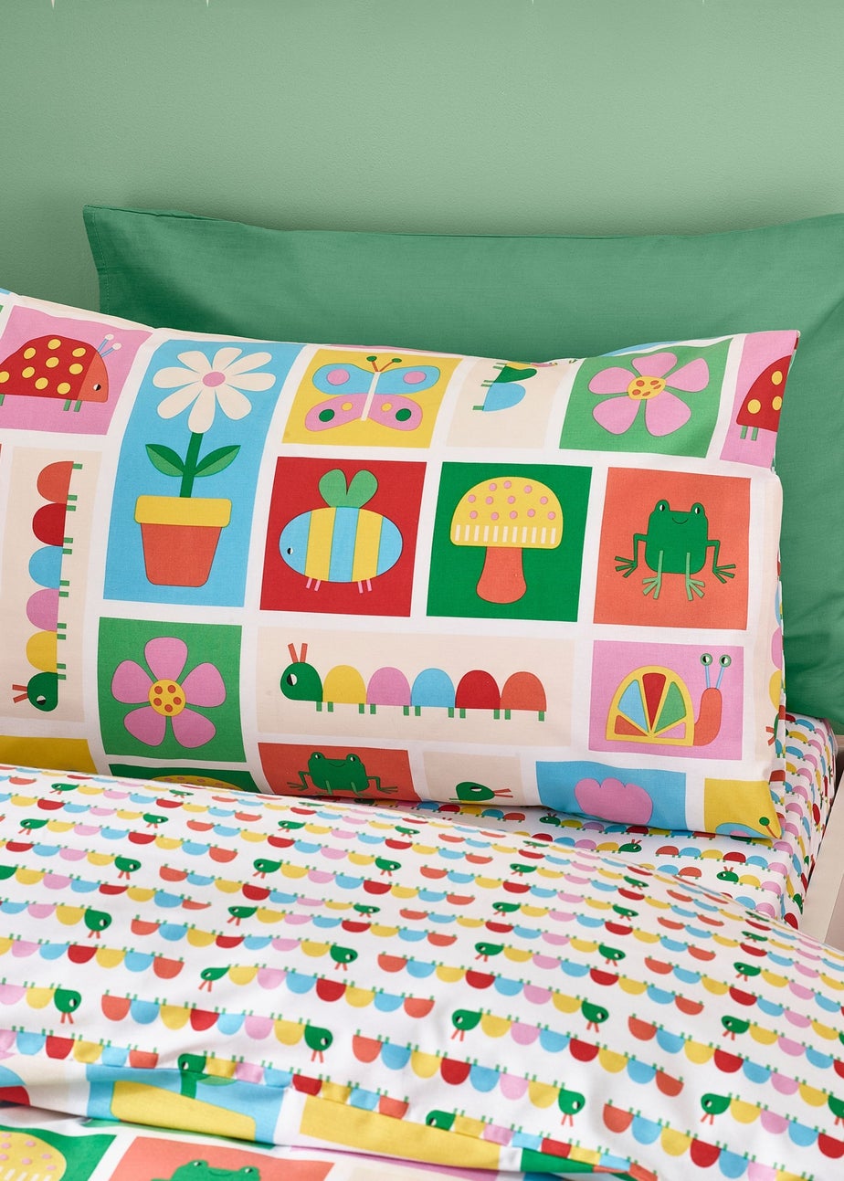 Catherine Lansfield Kids Curious Caterpillar Reversible Duvet Cover Set Bright