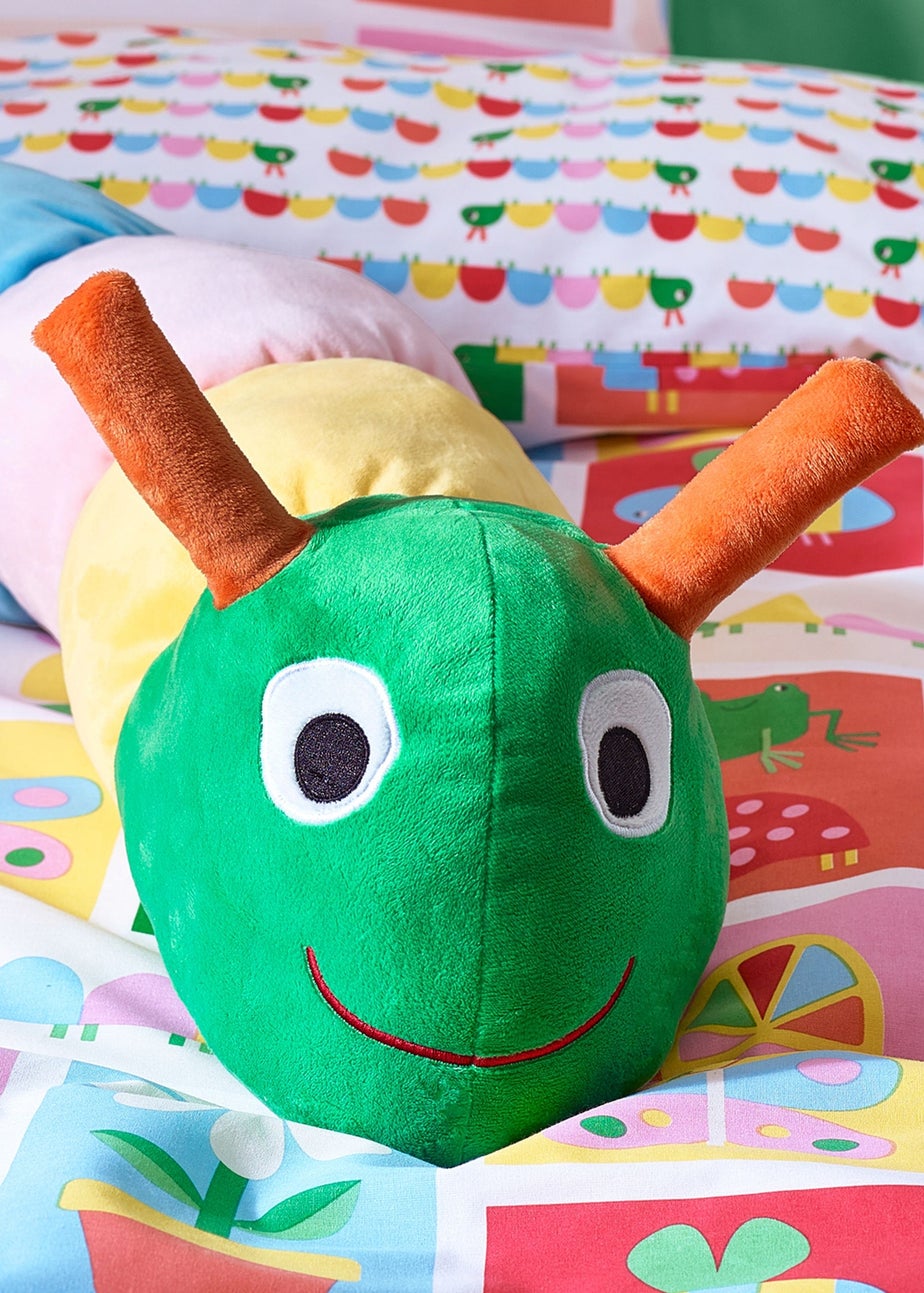 Catherine Lansfield Kids Bright Charlee Caterpillar 3D Shaped Cushion