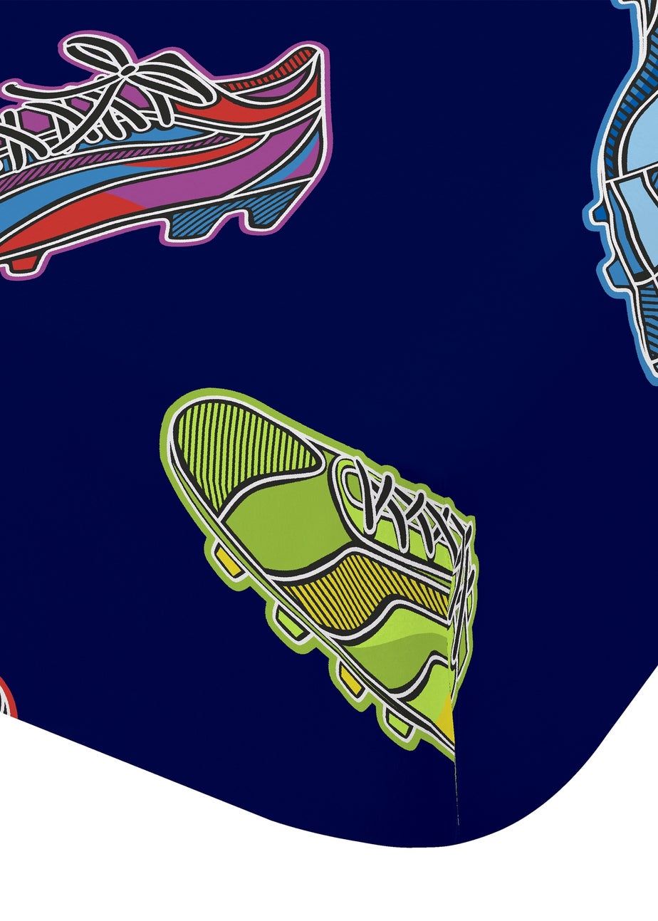 Catherine Lansfield Bright Blue Football Fitted Sheet