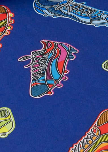 Catherine Lansfield Bright Blue Football Fitted Sheet