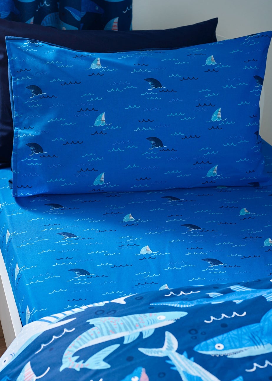 Catherine Lansfield Kids Blue Jawsome Shark Fitted Sheet