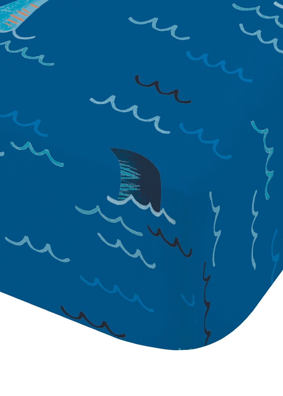 Catherine Lansfield Kids Blue Jawsome Shark Fitted Sheet