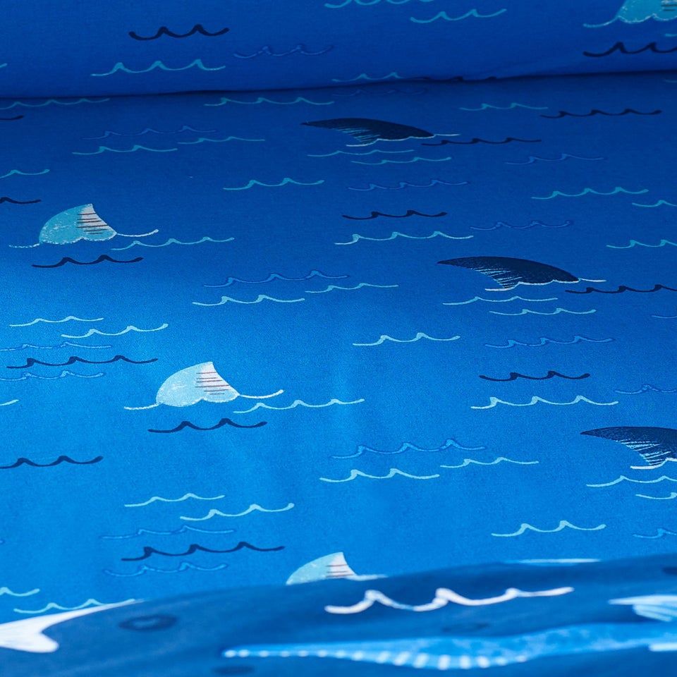 Catherine Lansfield Kids Blue Jawsome Shark Fitted Sheet