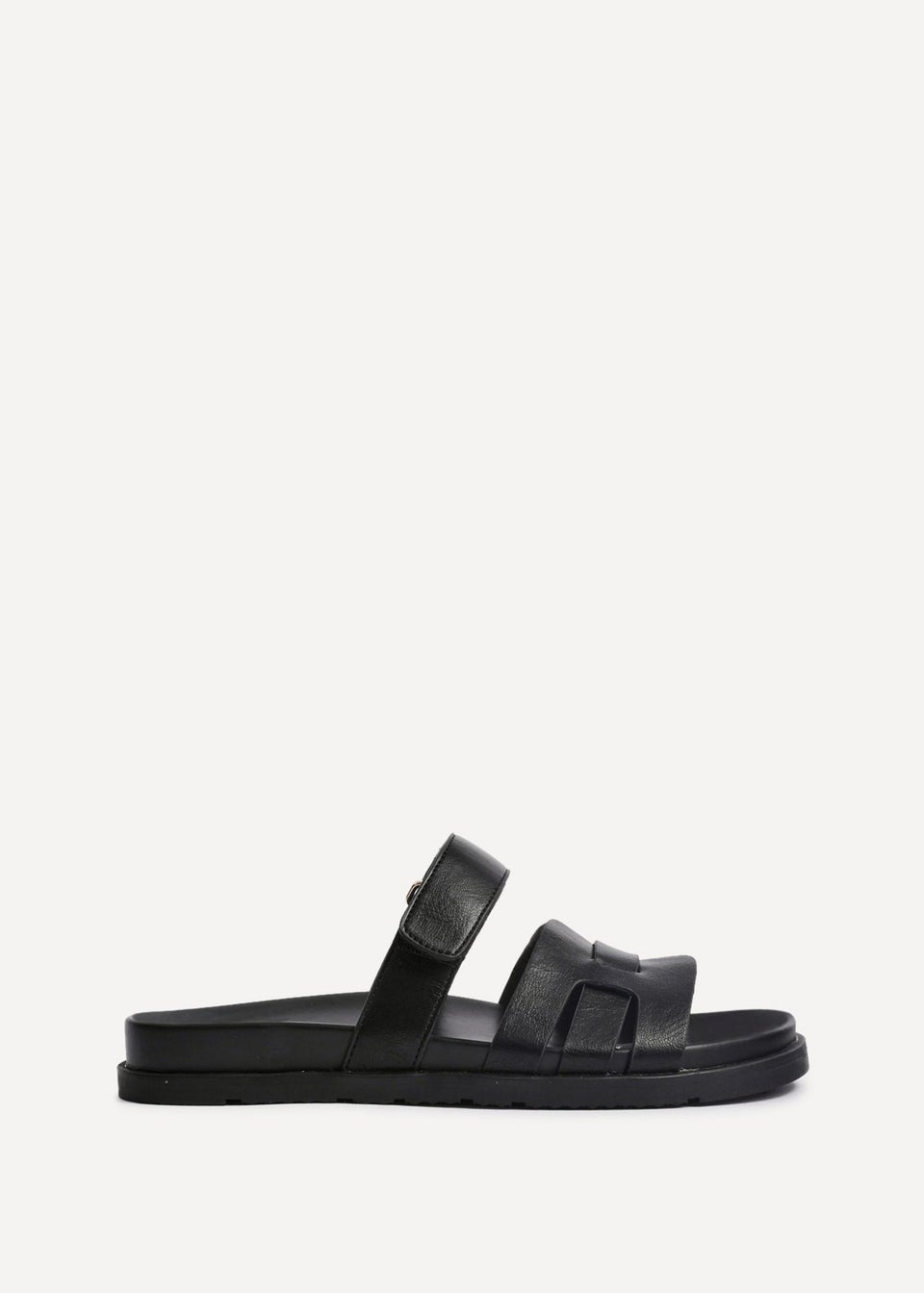 Linzi Essential Black Faux Leather Sandals