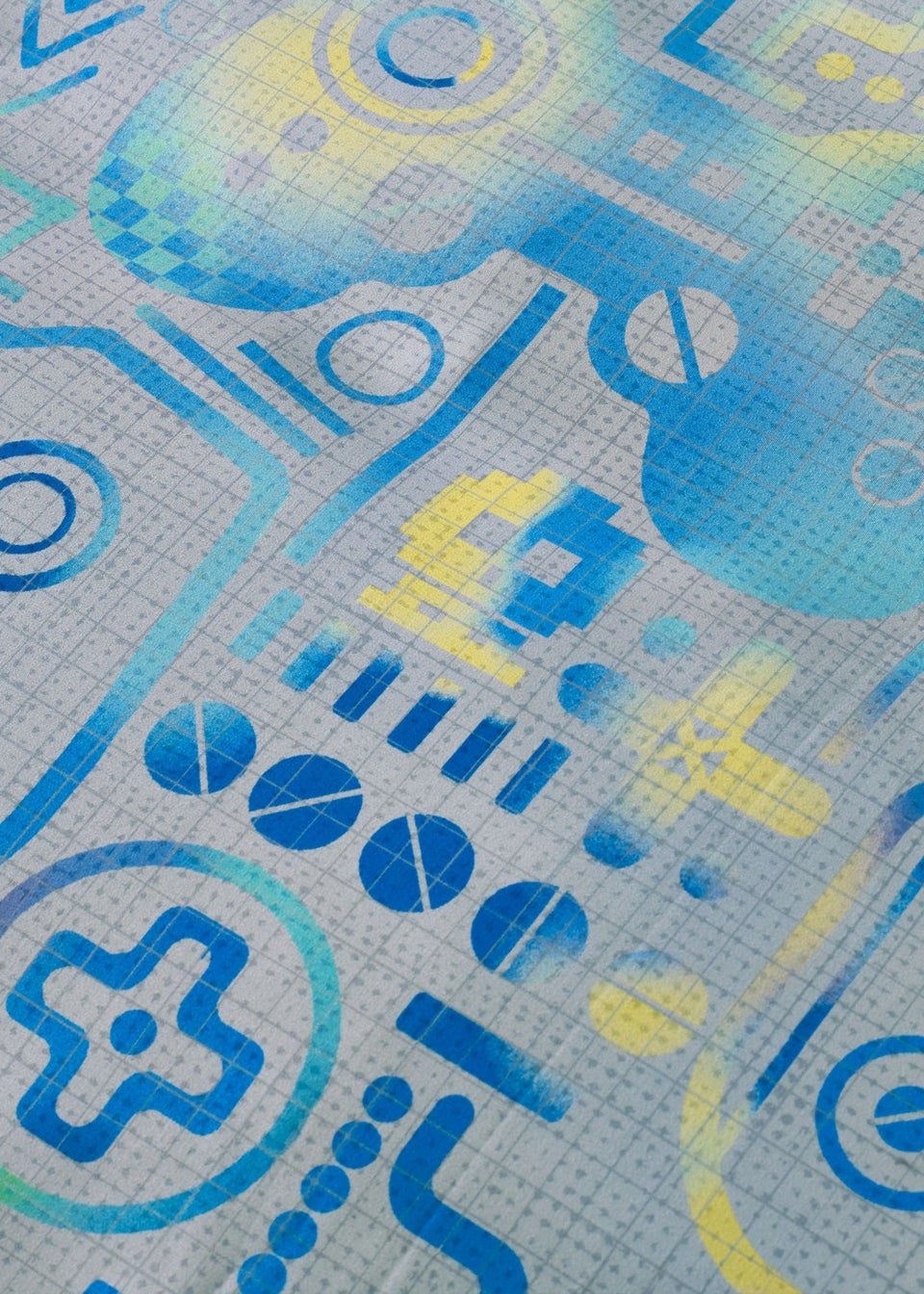 Catherine Lansfield Kids Gamer So Soft Grey Blue Fitted Sheet