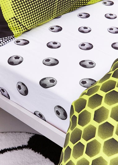 Catherine Lansfield White Football Fitted Sheet