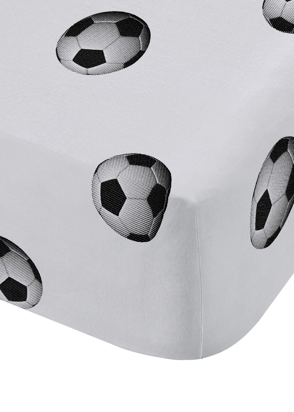 Catherine Lansfield White Football Fitted Sheet