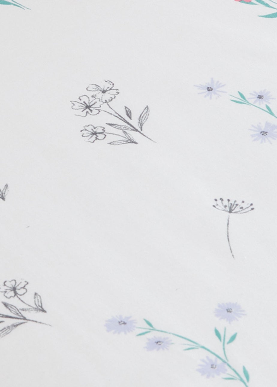 Catherine Lansfield White Bunny Tails Ditsy Flowers Fitted Sheet