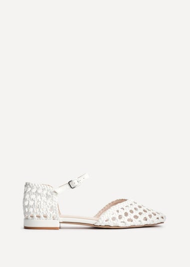 Linzi Suki White Woven Sandals