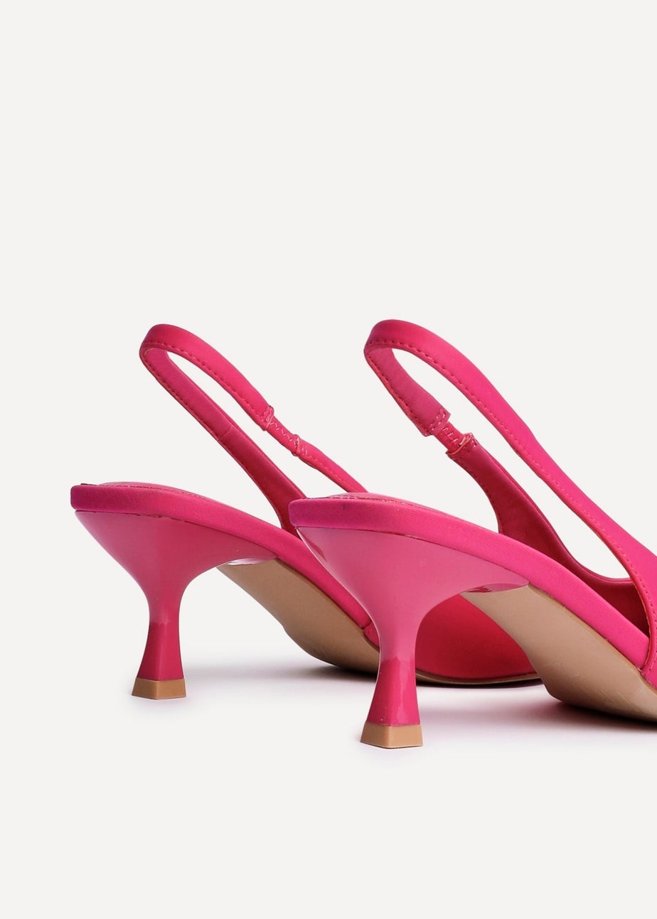 Linzi Tavia Fuchsia Scuba Slingback Court Heels