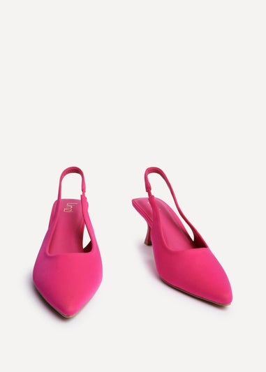 Linzi Tavia Fuchsia Scuba Slingback Court Heels