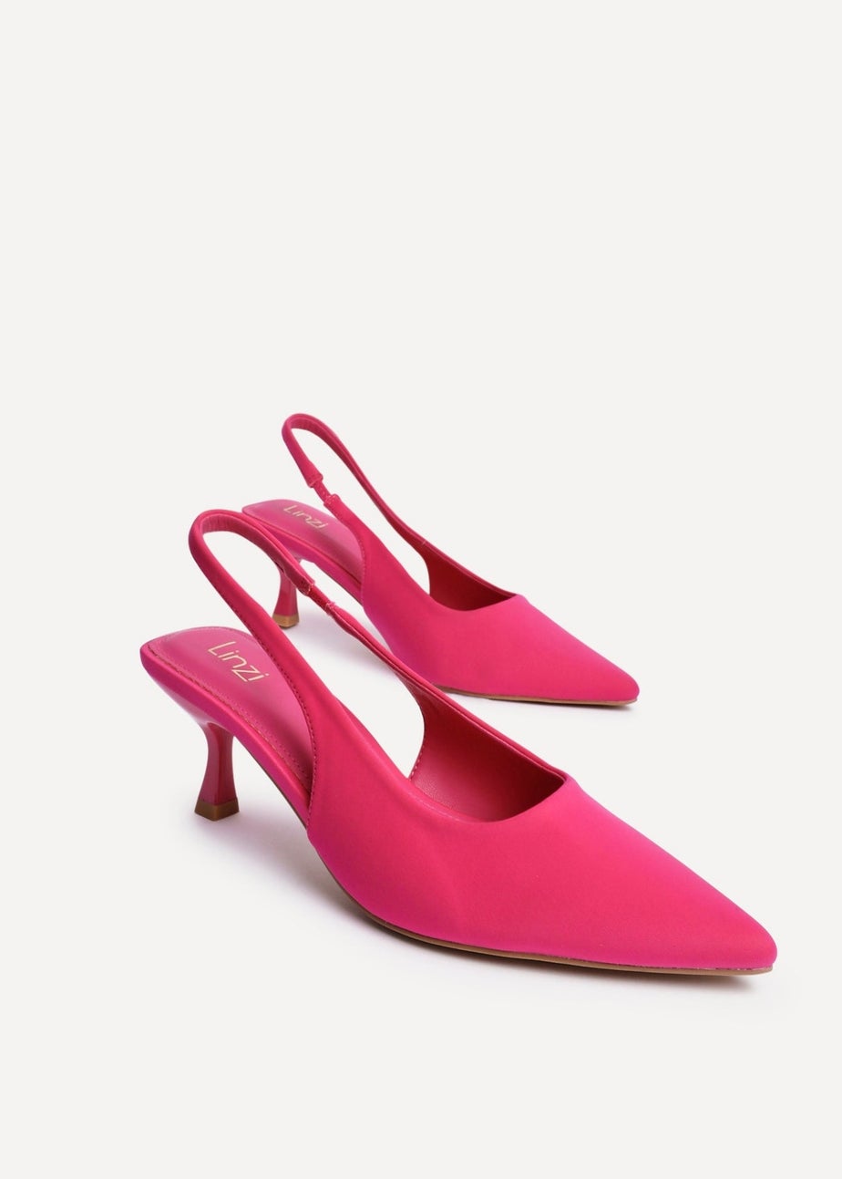 Linzi Tavia Fuchsia Scuba Slingback Court Heels