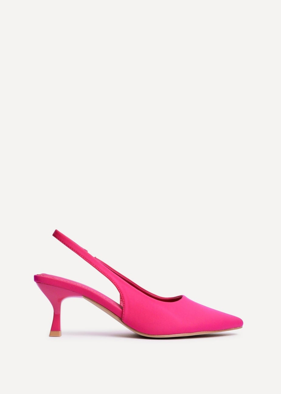 Linzi Tavia Fuchsia Scuba Slingback Court Heels