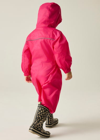 Regatta Jem Kids Puddle IV Dusty Pink Waterproof Breathable Isolite Rainsuit (6 Months - 6 Years)