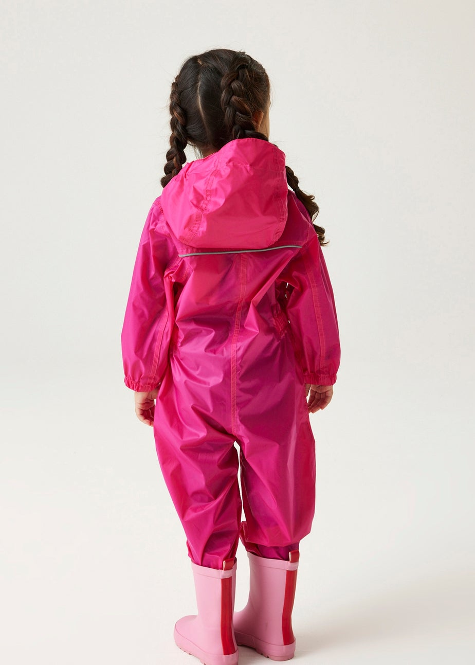 Regatta Jem Kids Puddle IV Dusty Pink Waterproof Breathable Isolite Rainsuit (6 Months - 6 Years)