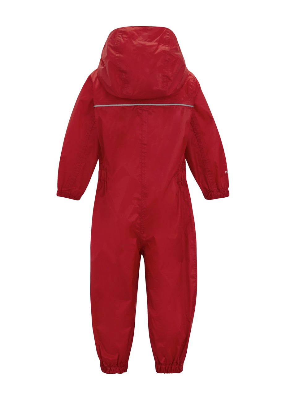 Regatta Pepper Kids Puddle IV Ruby Waterproof Breathable Isolite Rainsuit (6 Months - 6 Years)