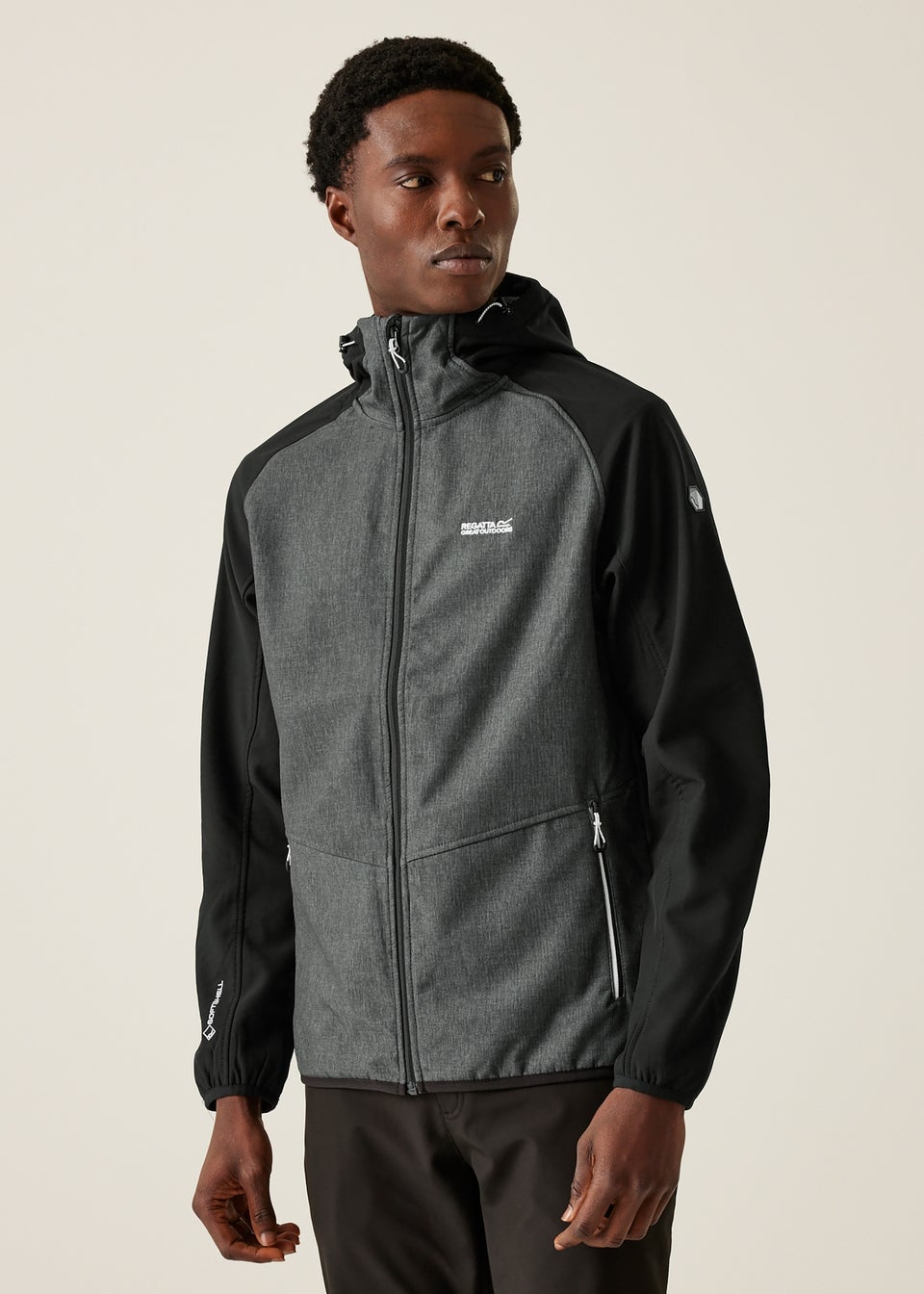 Regatta Black/Grey Arec III Water Repellent Softshell Jacket