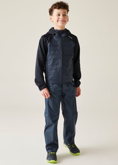 Regatta Dark Blue Kids Pack It Waterproof Breathable Isolite Overtrousers