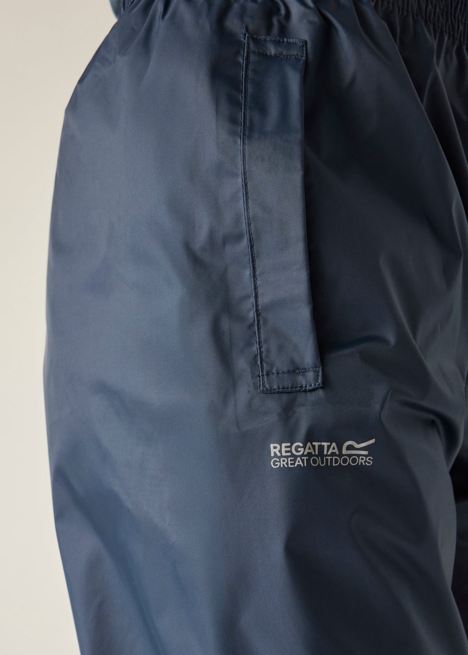 Regatta Dark Blue Kids Pack It Waterproof Breathable Isolite Overtrousers