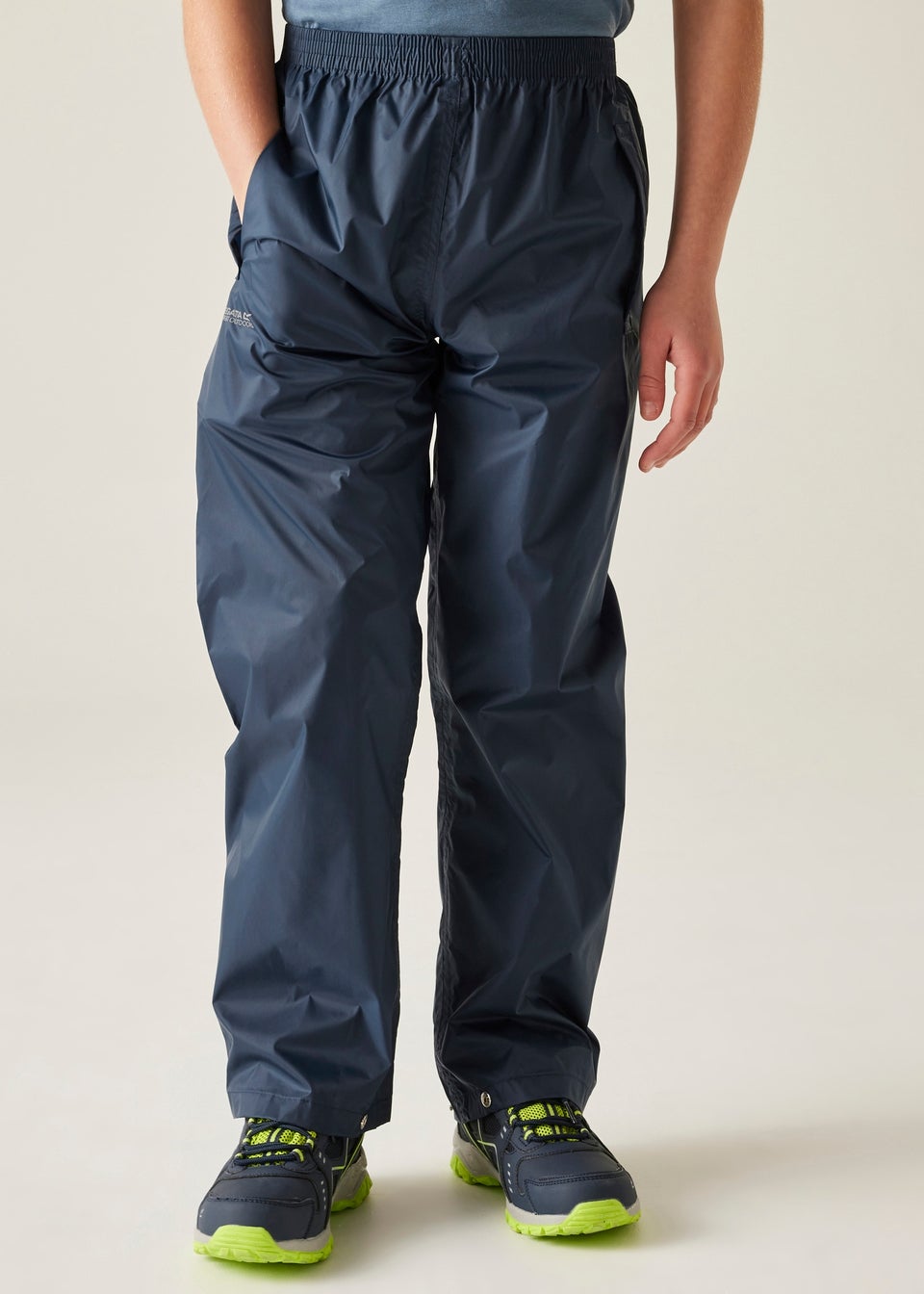 Regatta Dark Blue Kids Pack It Waterproof Breathable Isolite Overtrousers