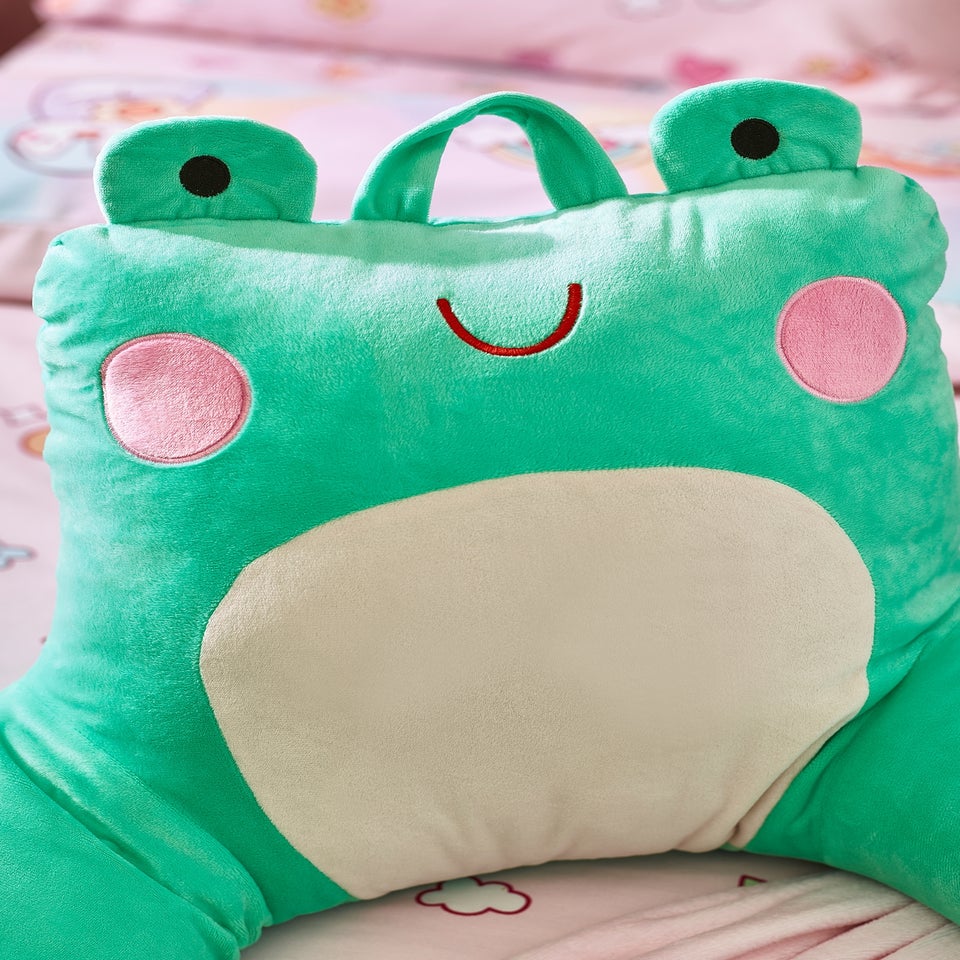 Catherine Lansfield Green Kids Fran the Frog Cuddle Cushion Back Rest