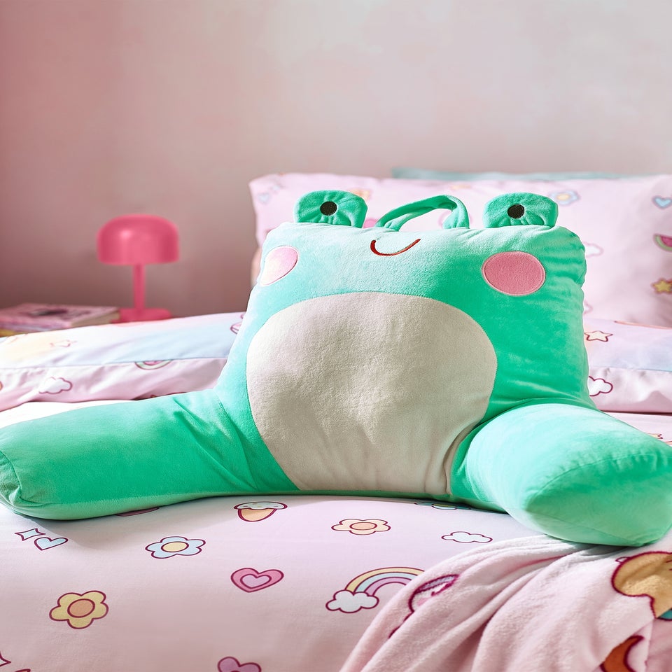 Catherine Lansfield Green Kids Fran the Frog Cuddle Cushion Back Rest