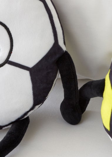 Catherine Lansfield White/Black Forever Together Football Magnetic Hands Cushions