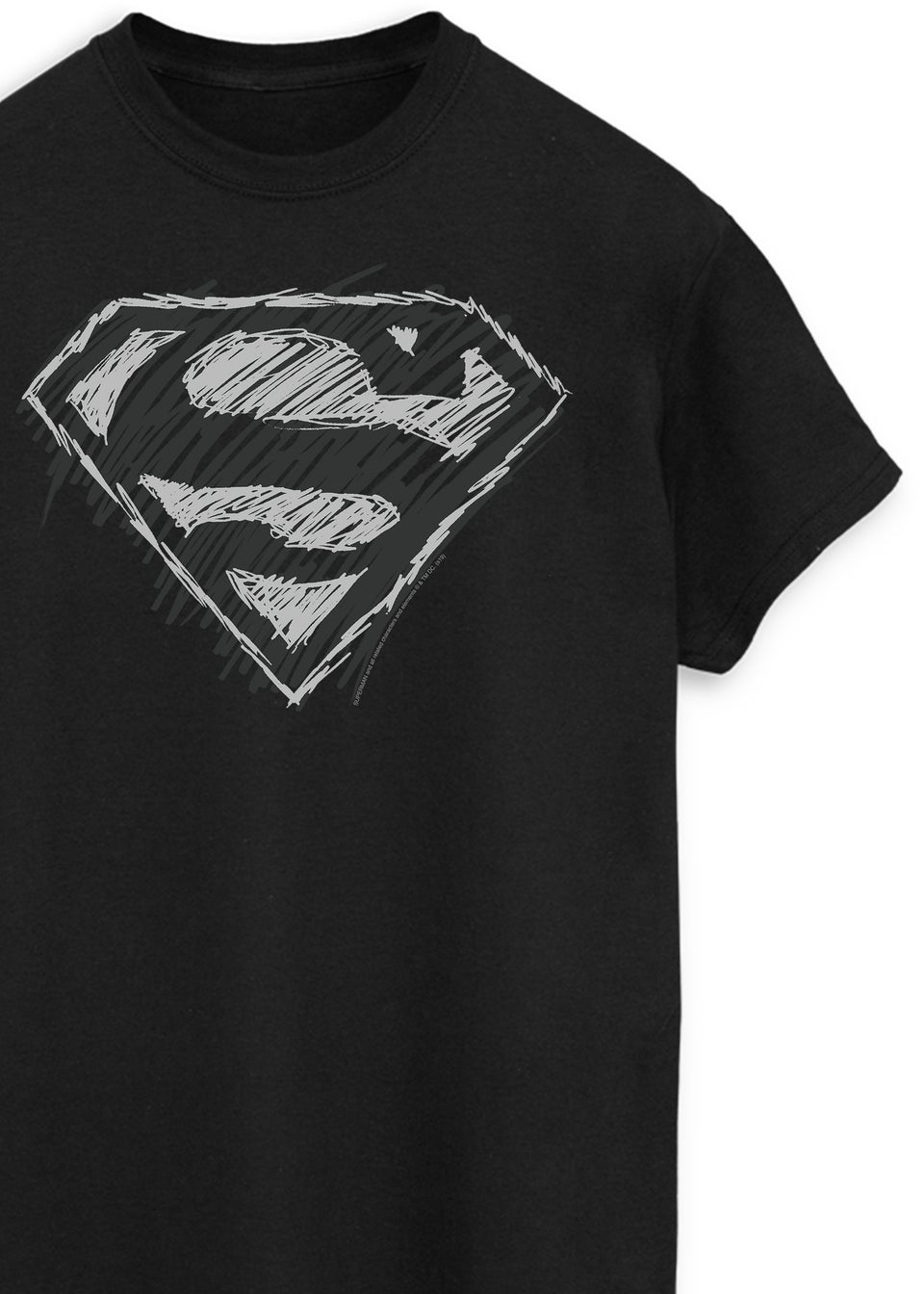 DC Comics Superman Sketch Logo Black Graphic T-Shirt