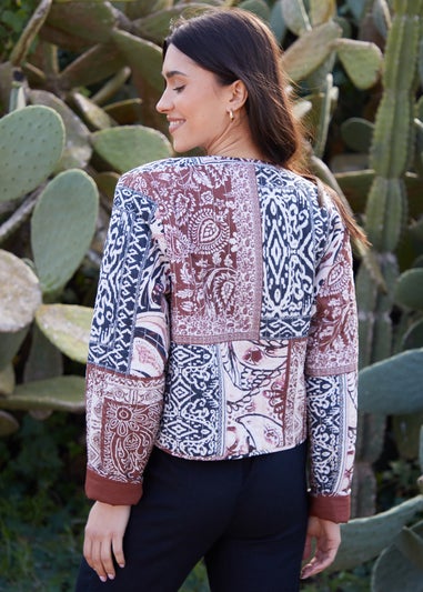 Threadbare Terracotta Embroidered Quilted Jacket