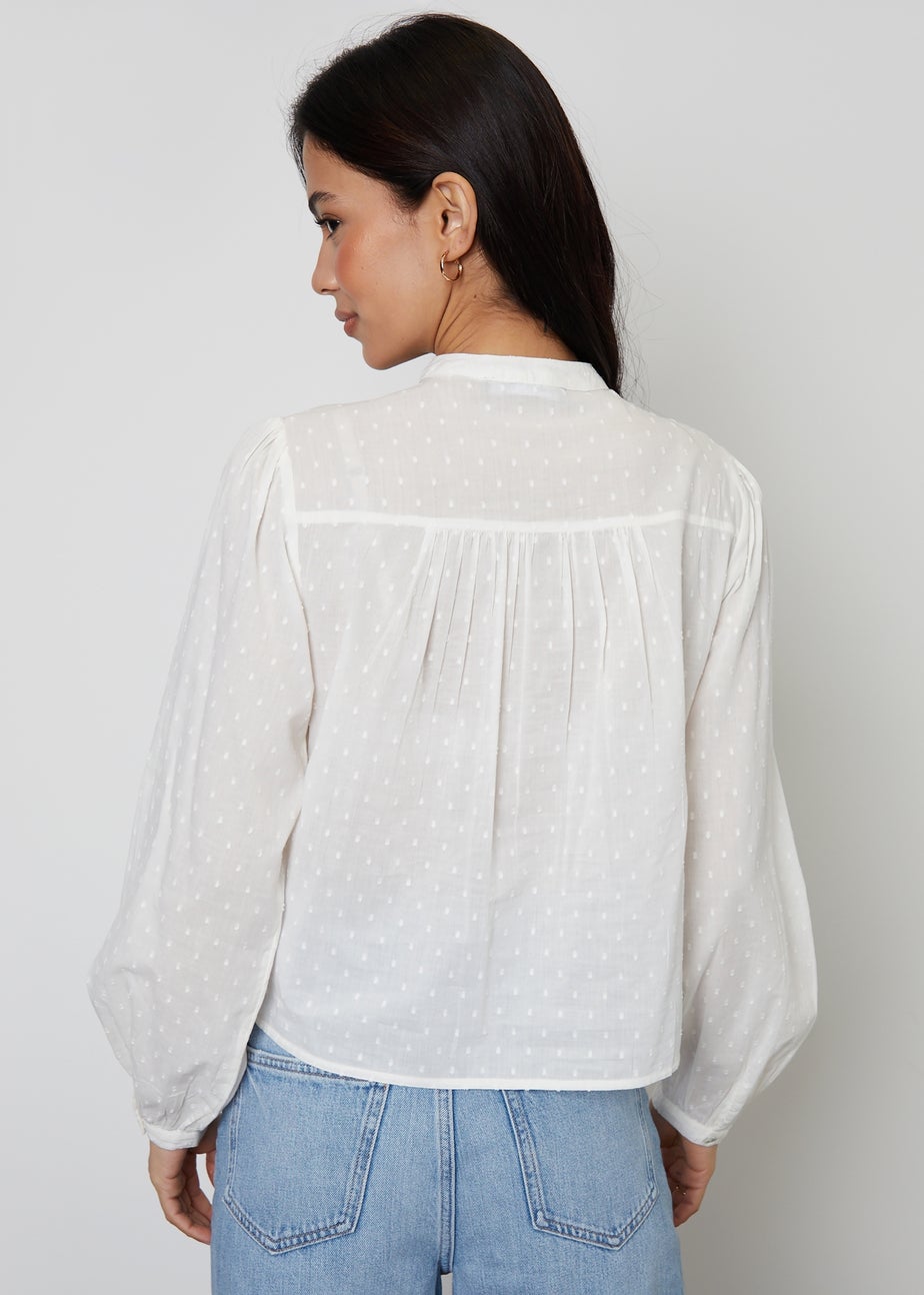 Threadbare Cream Lace Detail Boho Blouse